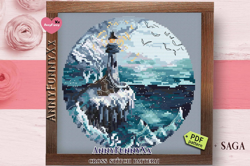 Ice Lighthouses. Guiding Light - PDF Cross Stitch Pattern