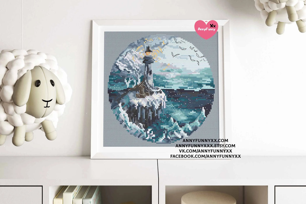 Ice Lighthouses. Guiding Light - PDF Cross Stitch Pattern