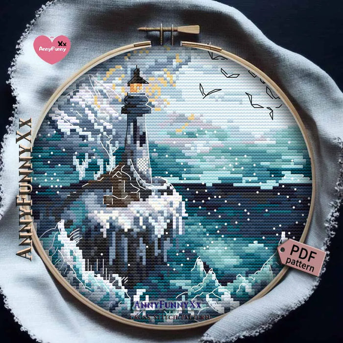 Ice Lighthouses. Guiding Light - PDF Cross Stitch Pattern