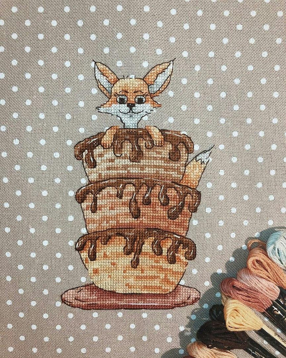 Little fox sweet tooth - PDF Cross Stitch Pattern - Wizardi