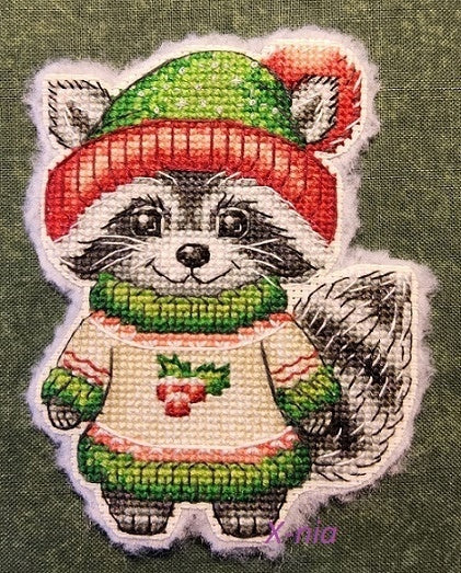 Winter Animals. Raccoon - PDF Cross Stitch Pattern