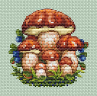 The Mushrooms with Blueberries - PDF Cross Stitch Pattern