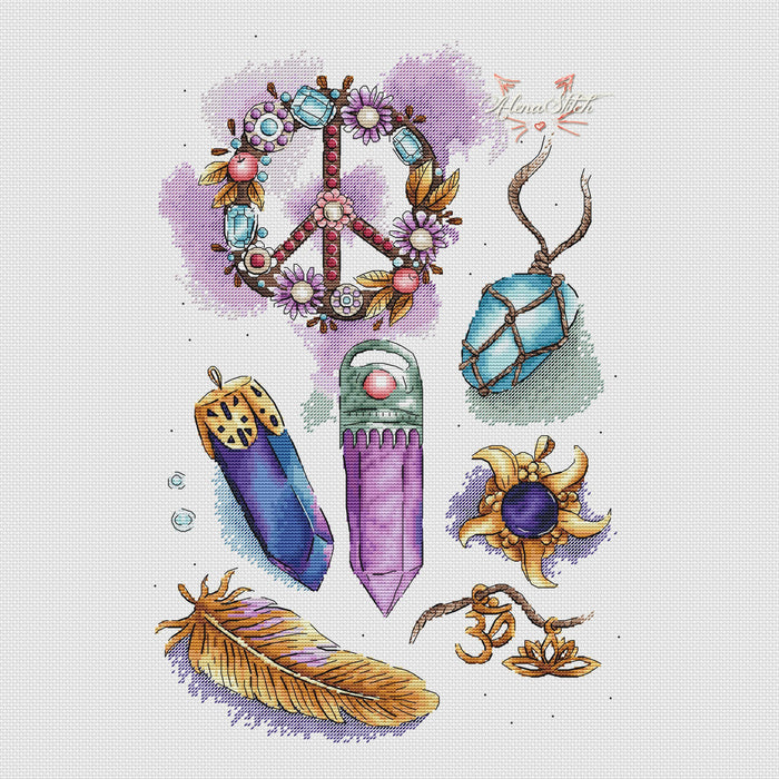 Magic amulets - PDF Cross Stitch Pattern - Wizardi