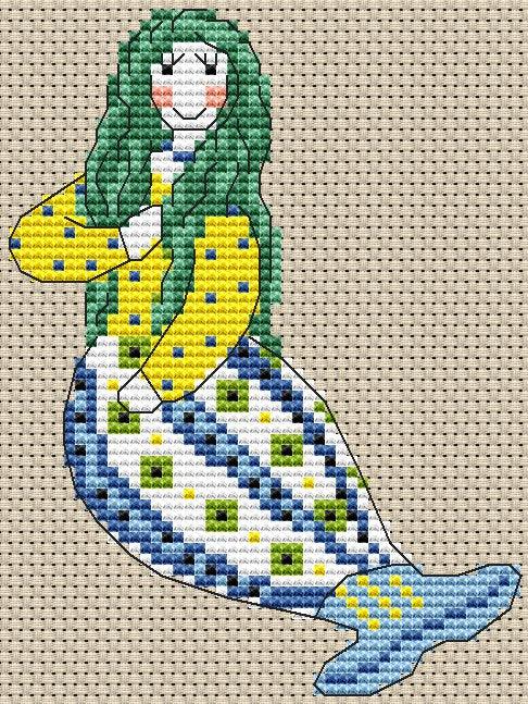 Mermaid - PDF Cross Stitch Pattern - Wizardi