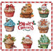 Merry Christmas Cupcakes - PDF Cross Stitch Pattern - Wizardi