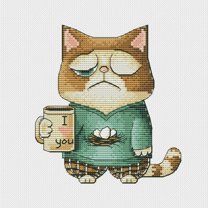 Morning Coffee - PDF Cross Stitch Pattern - Wizardi