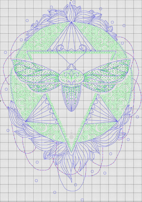 Moth - PDF Cross Stitch Pattern - Wizardi