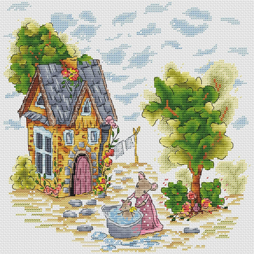 Mouse happiness - PDF Cross Stitch Pattern - Wizardi