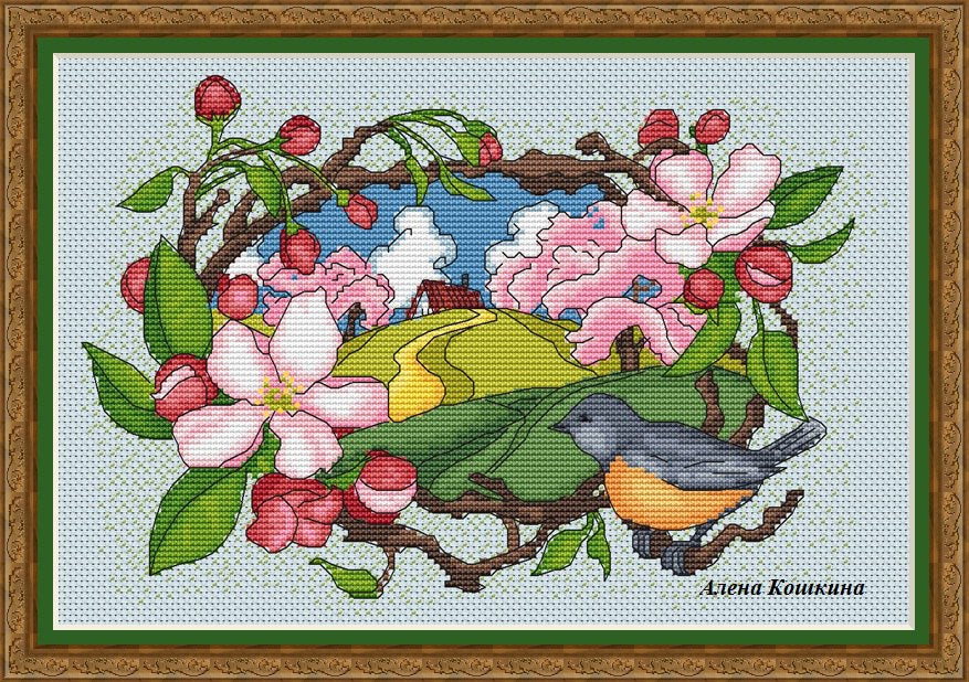 Apple Blossom - PDF Cross Stitch Pattern