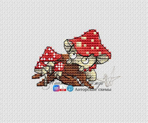 Mushroom - PDF Cross Stitch Pattern - Wizardi