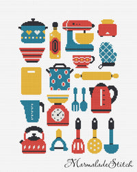 Retro Kitchen - PDF Cross Stitch Pattern