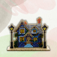 Wooden Bead Embroidery Kit ‚Äì ‚ÄúHouse with Lanterns‚Äù FLK-588
