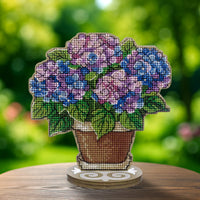 Cross-stitch kits on wood Hydrangea FLW-073