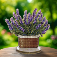 Cross-stitch kits on wood Lavender FLW-074
