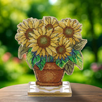 Cross-stitch kits on wood Sunflower FLW-075
