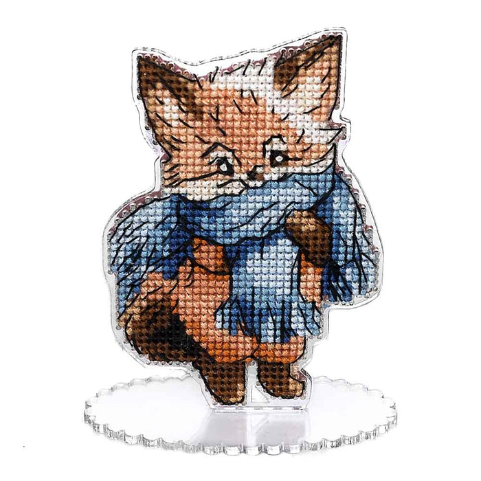Fox Cross-stitch kit on a plastic base FLX-001