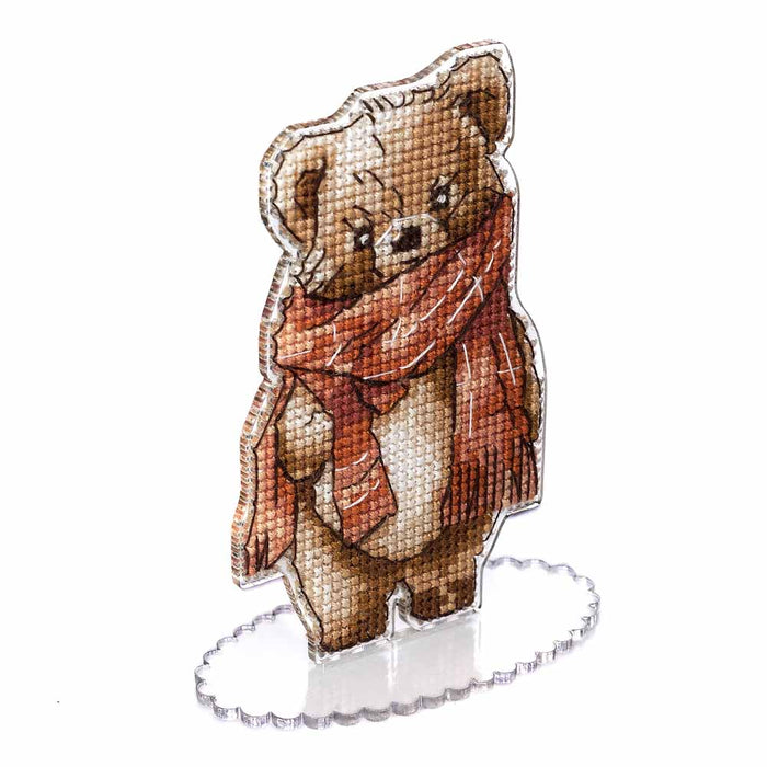 Bear Cross-stitch kit on a plastic base FLX-002