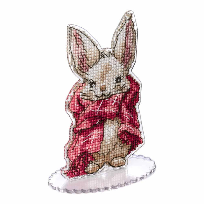 Rabbit Cross-stitch kit on a plastic base FLX-006