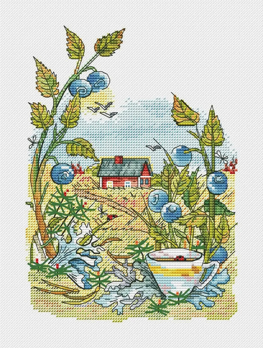 Taiga herbs. Blueberry - PDF Cross Stitch Pattern