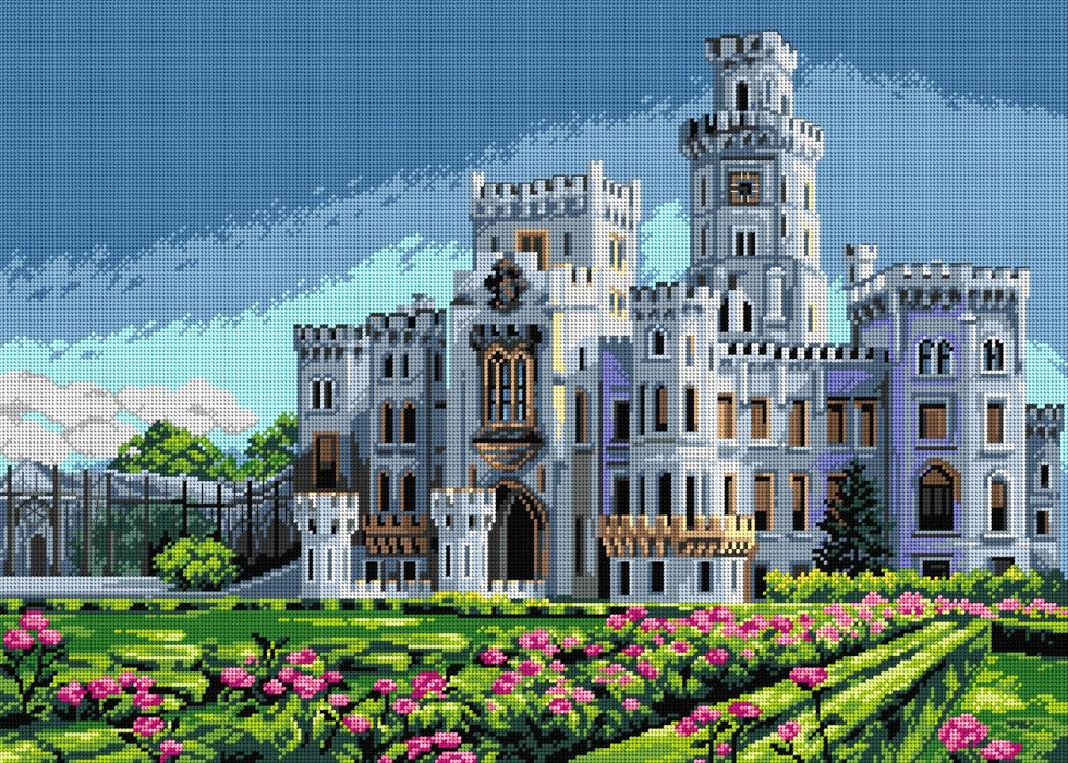 Needlepoint canvas for halfstitch without yarn Hluboka Castle 2992R - Wizardi
