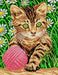 Needlepoint canvas for halfstitch without yarn Little Cat in a Grass 1242J - Wizardi