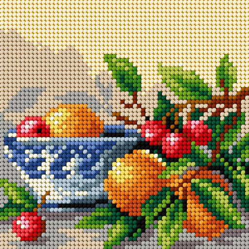 Needlepoint canvas for halfstitch without yarn Still Life with a Blue Bowl 2360D - Wizardi