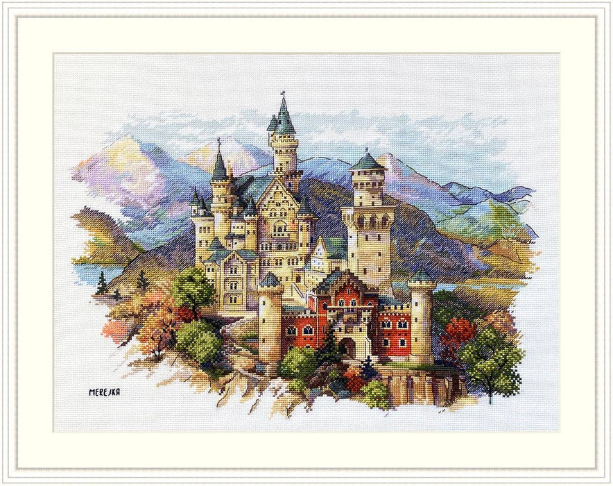 Neuschwanstein Castle K-201 Counted Cross-Stitch Kit - Wizardi
