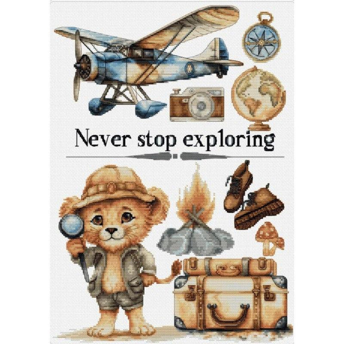 Never Stop Exploring B1408L Counted Cross-Stitch Kit - Wizardi
