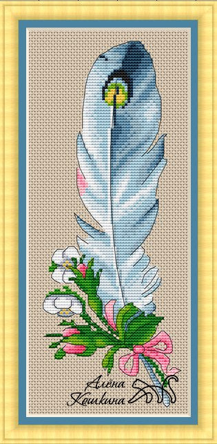 Feather. White - PDF Cross Stitch Pattern
