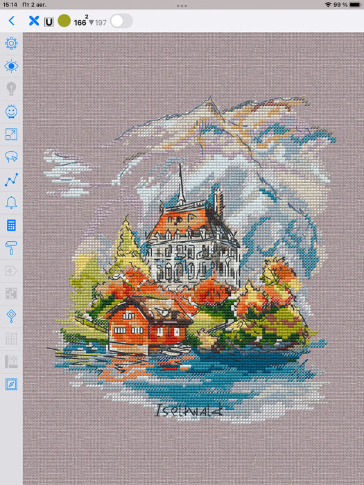 Iseltwald Castle - PDF Cross Stitch Pattern