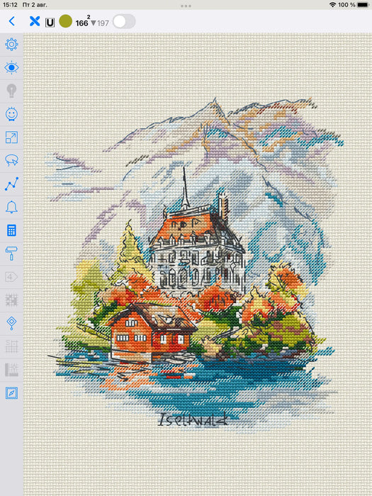 Iseltwald Castle - PDF Cross Stitch Pattern