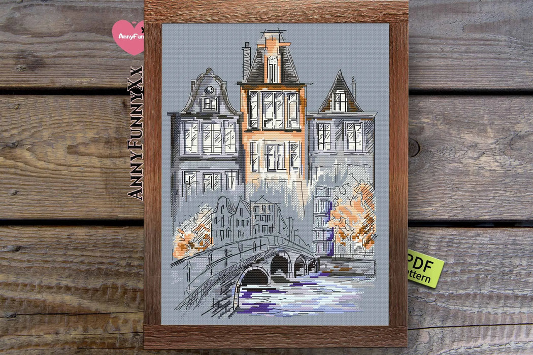 Old city. Prague - PDF Cross Stitch Pattern