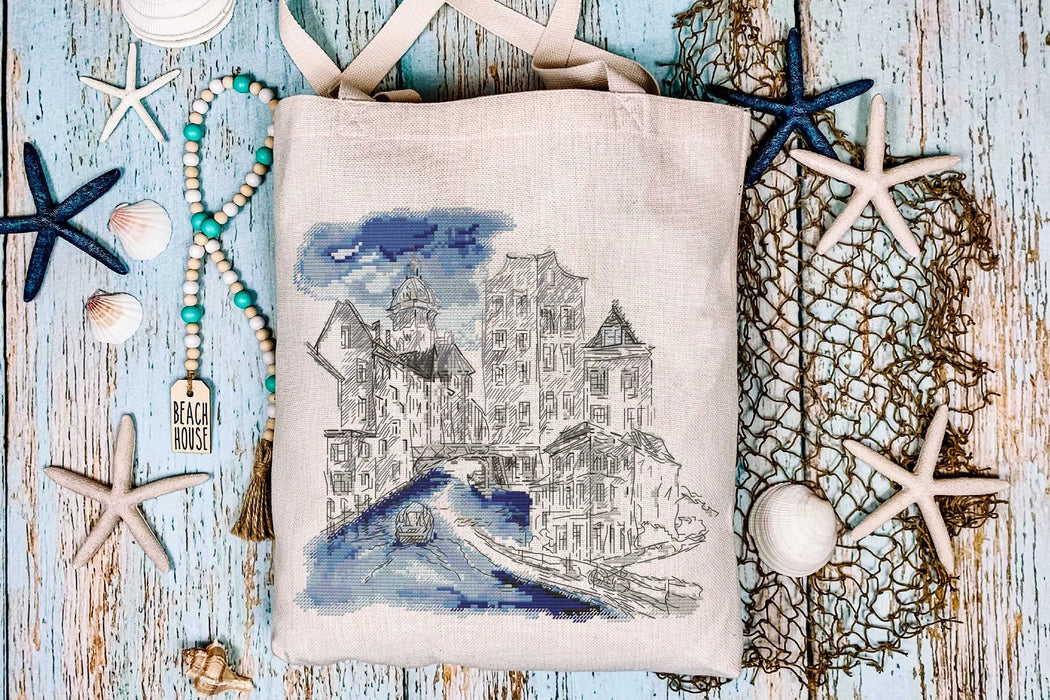 Old Town Blue - PDF Cross Stitch Pattern