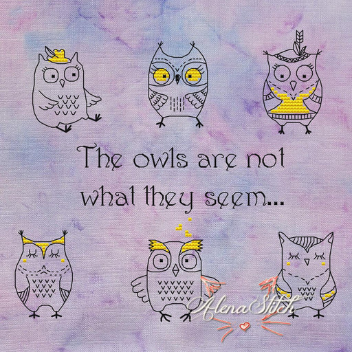 Owls to all! - PDF Cross Stitch Pattern - Wizardi