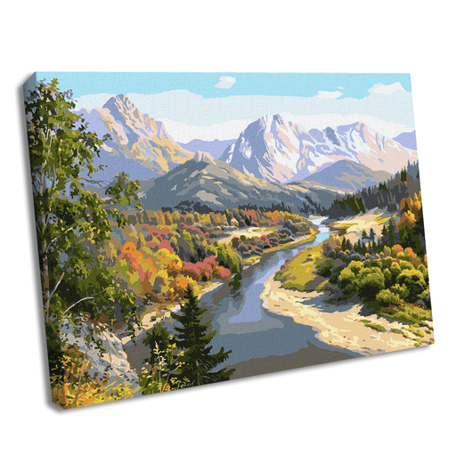 Painting by Numbers kit Autumn in the mountains KHO2848 - Wizardi