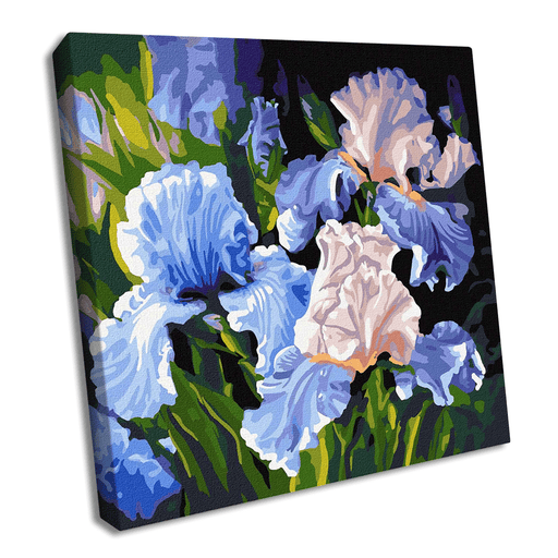 Painting by Numbers kit Bright irises KHO3190 - Wizardi