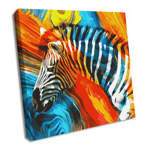 Painting by Numbers kit Colored zebra KHO4269 - Wizardi