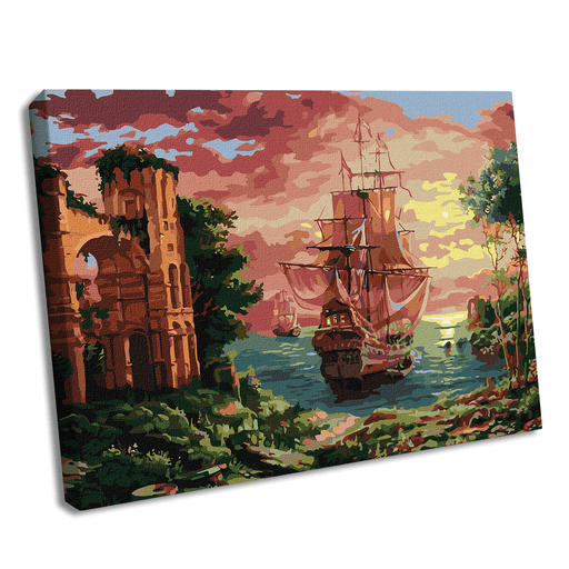 Painting by Numbers kit Evening harbor KHO2767 - Wizardi