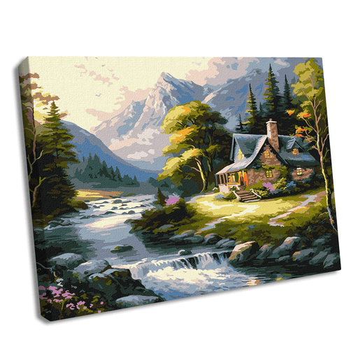 Painting by Numbers kit House in the mountains KHO6329 - Wizardi