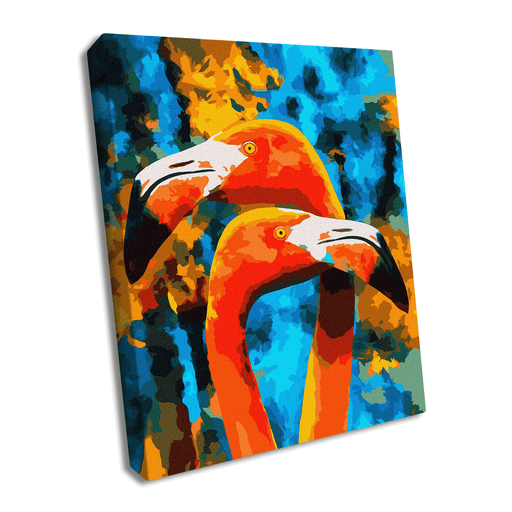 Painting by Numbers kit Orange flamingos KHO4261 - Wizardi