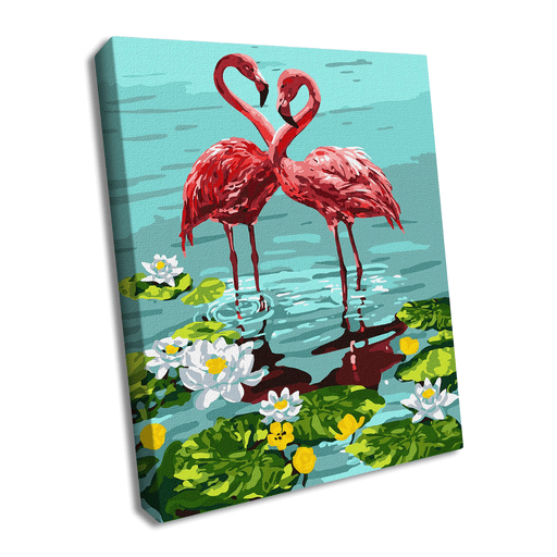 Painting by Numbers kit Pair of flamingos KHO4144 - Wizardi