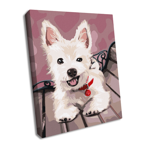 Painting by Numbers kit Playful puppy KHO4289 - Wizardi