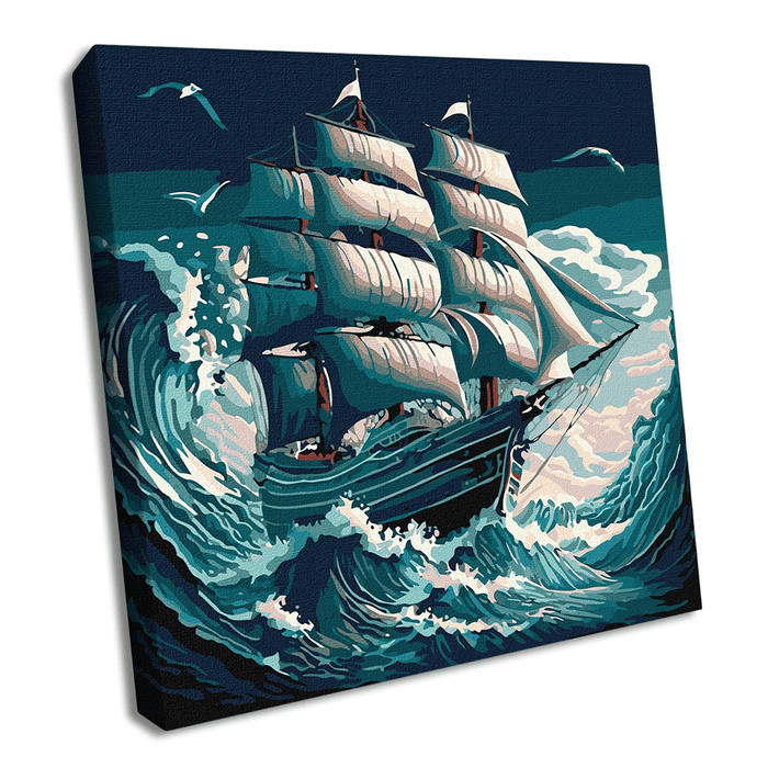 Painting by Numbers kit Storm on the sea KHO2775 - Wizardi