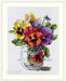 Pansies and Butterfly K-153 Counted Cross-Stitch Kit - Wizardi