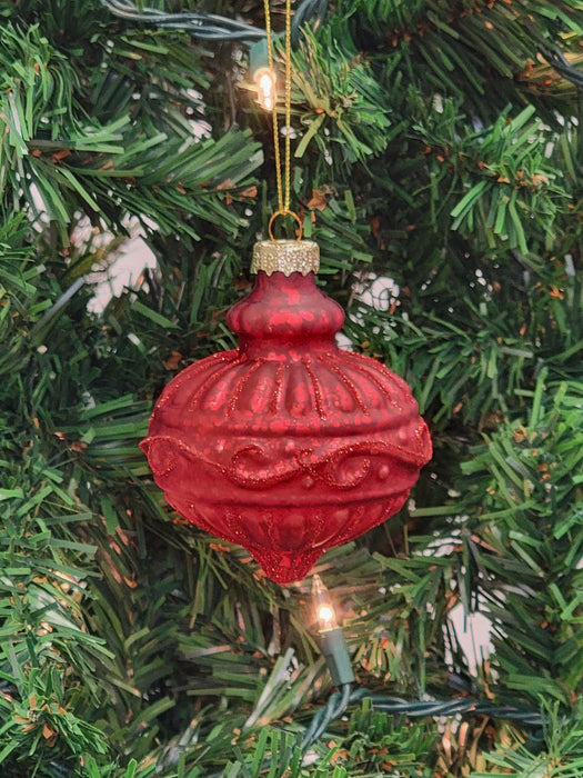 Red Round Christmas Glass Ornament F07M7-20-LH76-24108