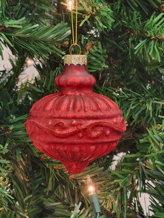 Red Round Christmas Glass Ornament F07M7-20-LH76-24108