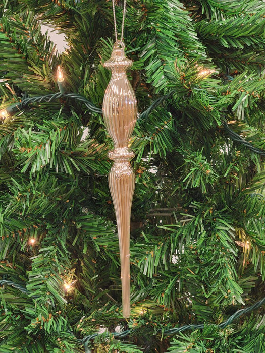 Gold Elongated Finial Glass Christmas Ornament F07M7-2-LH76-24618