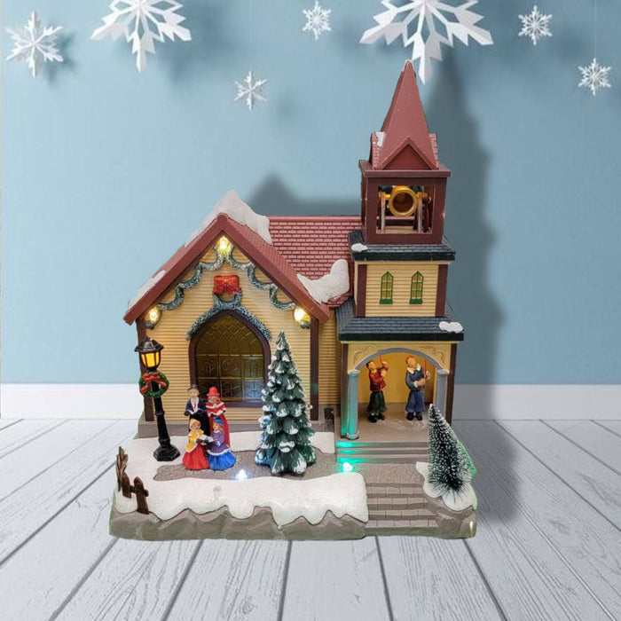 Church - Christmas Village House with LED Lights F07M4-3-W229