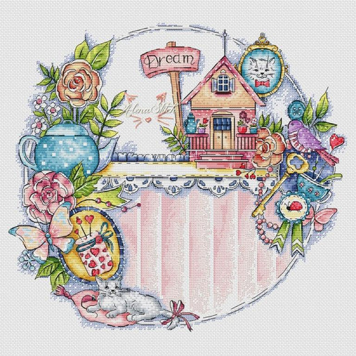 Pink dreams - PDF Cross Stitch Pattern - Wizardi