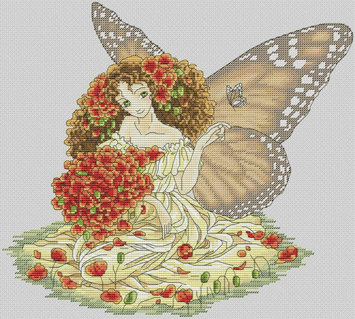 Poppy Fairy - PDF Free Cross Stitch Pattern - Wizardi